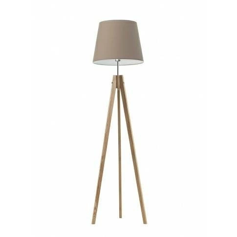 Lampa podłogowa drewniana trójnóg ARUBA Lysne beżowy abażur do salonu i sypialni 149 cm