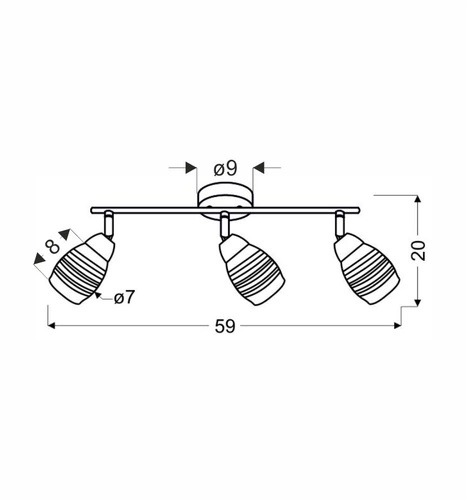 Lampa sufitowa Milton nowoczesna chromowana 3-punktowa regulowana do salonu i kuchni
