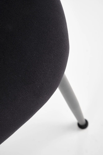 Krzesło tapicerowane welurowe Sarah czarne do jadalni nowoczesne na metalowych nogach Intesi