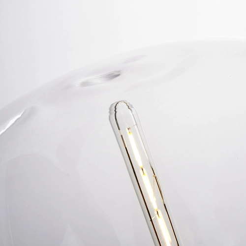 Lampa stołowa FATA nowoczesna szklana transparentna złota 35 cm do salonu i sypialni