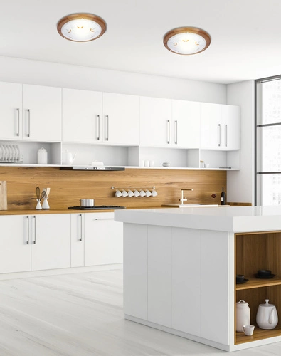 Plafon sufitowy Rustica 40 okrągły drewniany dąb do jadalni i przedpokoju CANDELLUX