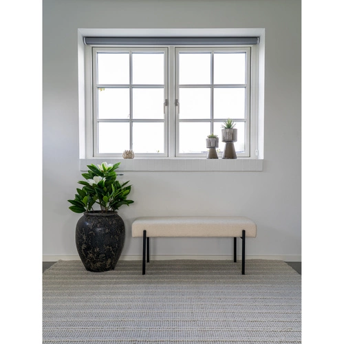 Ławka Swindon boucle biała/czarna