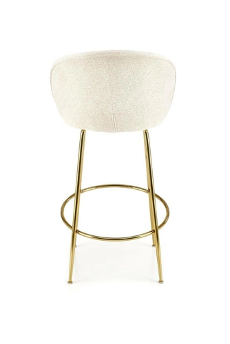 Hoker Paloma kremowy z oparciem glamour na złotych nogach do kuchni i jadalni 75 cm Intesi