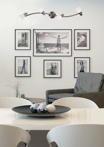 Lampa sufitowa Selia 4-punktowa regulowana szklana do salonu i sypialni srebrna