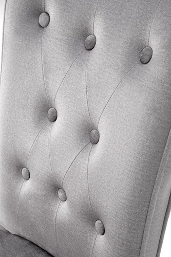 Krzesło tapicerowane welurowe Xsavier Intesi do jadalni i salonu szare z drewnianymi nogami