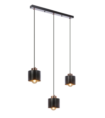 Lampa sufitowa Olena czarna 3x60W E27 klosz czarny