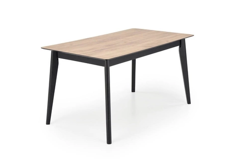 Stół rozkładany do jadalni Ambyl dąb wotan czarny nowoczesny 140-180 cm Intesi