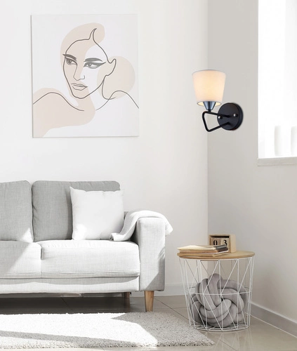 Kinkiet ścienny Morley czarny nowoczesny z abażurem do salonu i sypialni Ledea 24 cm