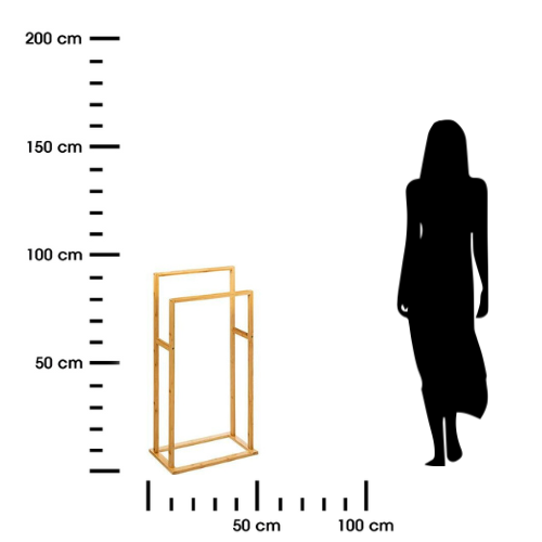 Wieszak na ręczniki stojący bambusowy do łazienki 5five simply smart naturalny nowoczesny
