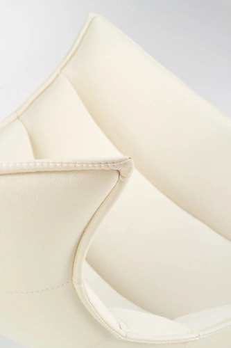 Fotel obrotowy Falvio biały skórzany do salonu nowoczesny industrialny Intesi