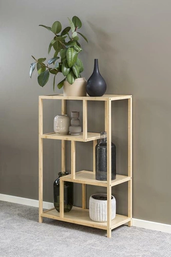 Regał na książki bambusowy Moso Actona 3 półki naturalny do salonu w stylu skandynawskim