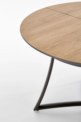 Stół okrągły rozkładany do jadalni Mira loftowy dąb naturalny 118-148 cm Intesi