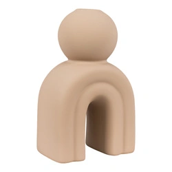 Świecznik ceramiczny House Nordic brązowy dekoracyjny 17 cm