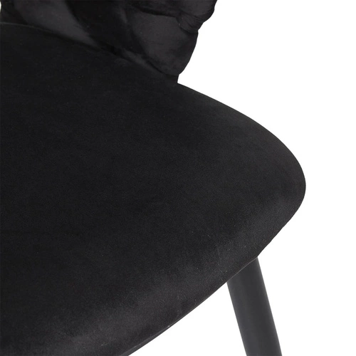 Krzesło tapicerowane welurowe Sawyer czarne z podłokietnikami do jadalni i salonu Intesi