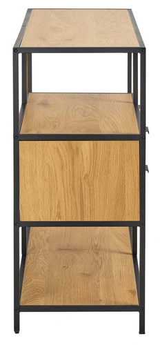 Regał na książki Seaford V loftowy z szufladami dąb dziki/czarny