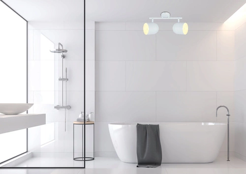 Nowoczesna biała lampa sufitowa Azuro z ruchomymi kloszami do salonu i kuchni 38 cm