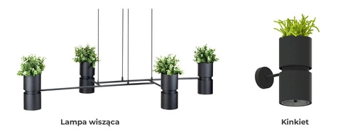 Lampa wisząca KUKKIA czarna 4-punktowa nowoczesna do salonu i jadalni nad stół