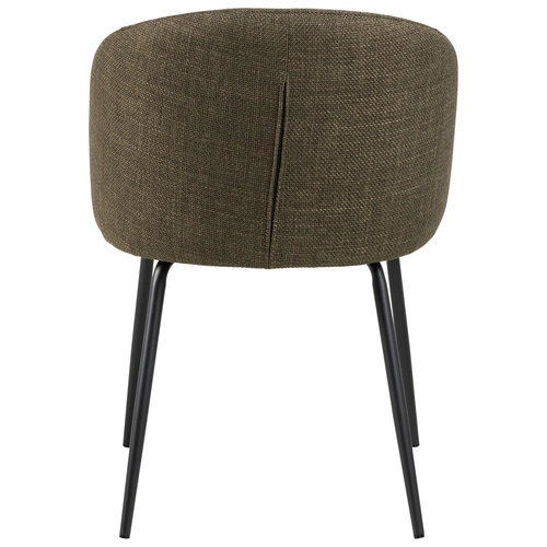 Krzesło tapicerowane Eleonor Actona oliwkowe z podłokietnikami do jadalni nowoczesne