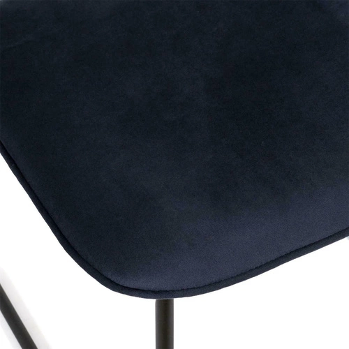 Krzesło tapicerowane Adele Intesi welurowe granatowe na płozach nowoczesne do jadalni