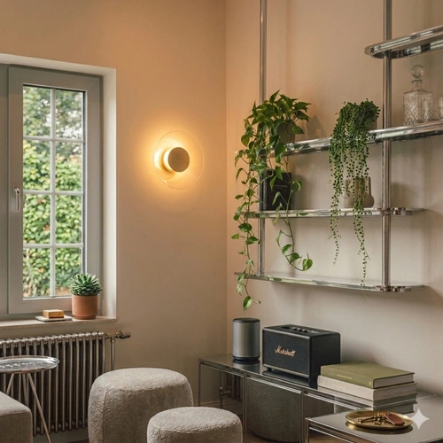Kinkiet ścienny ASTRO LED beżowy nowoczesny do salonu 28 cm