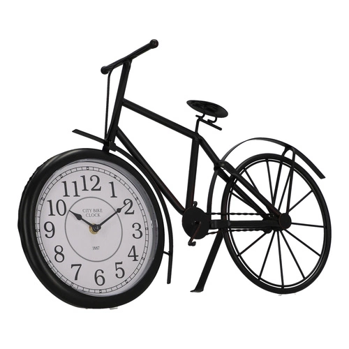 Zegar stojący retro rower Dimitri czarny cichy mechanizm do salonu lub sypialni Atmosphera