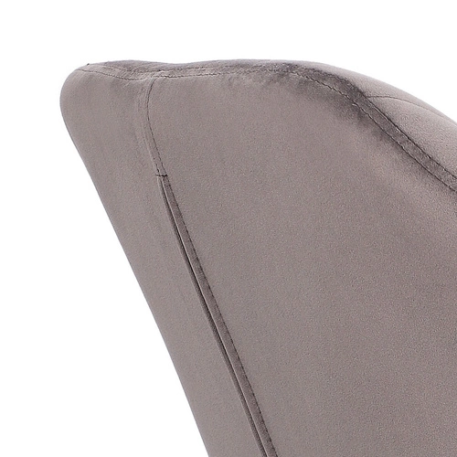 Krzesło tapicerowane welur Emilia Actona szare z podłokietnikami do jadalni nowoczesne