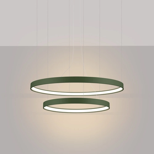 Żyrandol LED RIO 2 nowoczesny zielony oliwkowy regulowany do salonu i jadalni 78 cm