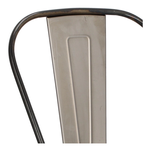 Hoker Paris Back 66 cm metalowy z oparciem industrialny do wyspy kuchennej srebrny D2.DESIGN
