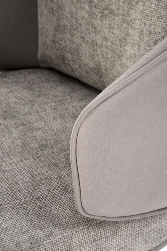 Krzesło obrotowe Arleth Intesi tapicerowane szare z podłokietnikami do biura i salonu