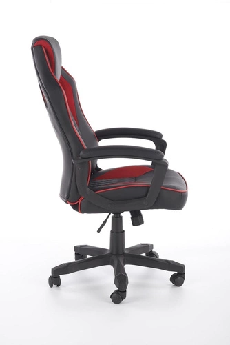 Fotel gamingowy ergonomiczny Fabi Intesi czarno-czerwony skórzany obrotowy do biurka