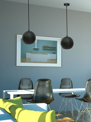 Lampa wisząca Flen III czarna nowoczesna pojedyncza do jadalni i nad stół Ledea 90 cm