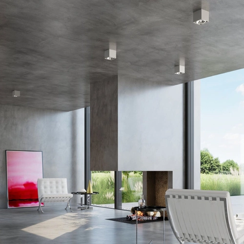 Plafon kwadratowy szary BLAKE nowoczesny metalowy do kuchni i salonu Sollux 12x12 cm