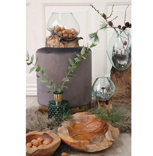 Dekoracja szklana ogród w kropli House Nordic 20 cm do salonu stołu