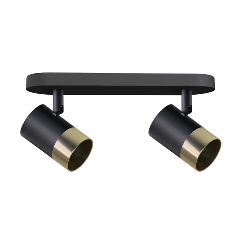 Lampa sufitowa Tobi listwa czarny 2x15W GU10 klosz czarny+złoty
