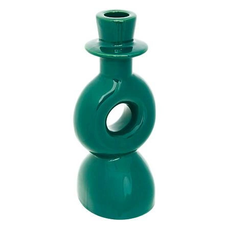 Zestaw 2 świeczników Mala beżowy/zielony