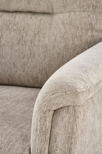 Fotel wypoczynkowy Tiala beżowy rozkładany do salonu z podnóżkiem i USB nowoczesny