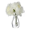 Sztuczne piwonie Atmosphera w szklanym wazonie biały elegancka dekoracja do salonu