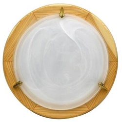 Plafon sufitowy Duna 30 okrągły biały sosna szklany do salonu, sypialni i kuchni