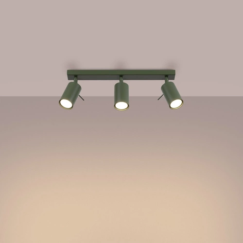 Plafon sufitowy RING 3L nowoczesny oliwkowy do salonu i sypialni ruchomy SOLLUX