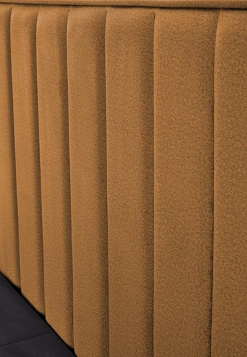 Łóżko tapicerowane Renji 160x200 musztardowe z pojemnikiem do sypialni nowoczesne