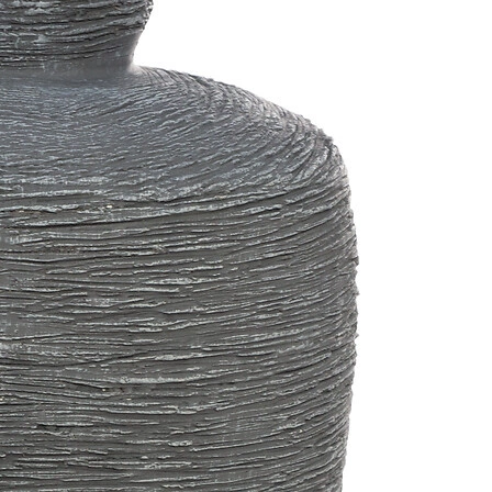 Lampka nocna ceramiczna Balvy szara z abażurem rustykalna do sypialni i salonu Atmosphera