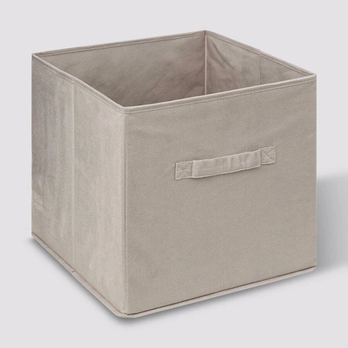 Pudełko materiałowe do regału 31x31 Velvet beżowe składane z uchwytem 5five simply smart