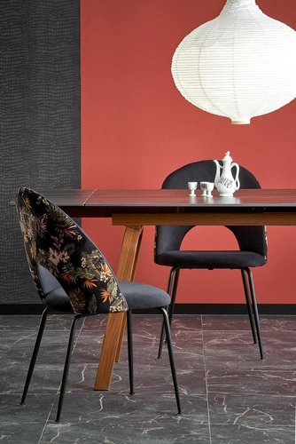 Stół rozkładany Nozel czarny marmur 140-200 cm nowoczesny do jadalni i salonu granitowy