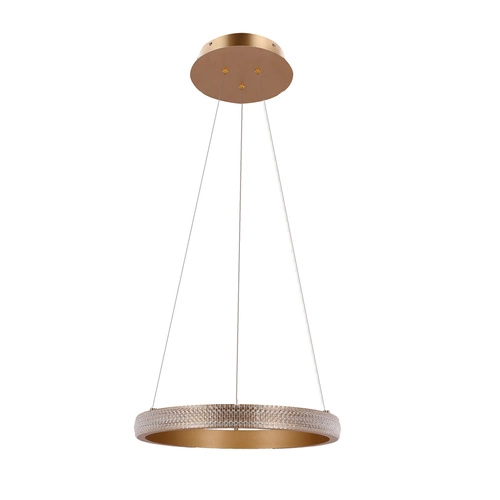 Lampa wisząca Hashim 40cm złoty 22W LED  kryształki bezbarwne