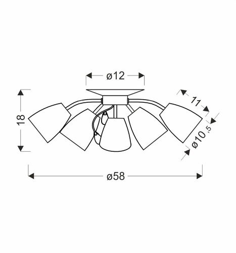 Lampa sufitowa Ursella biała 5-punktowa klasyczna do salonu, sypialni, kuchni i jadalni