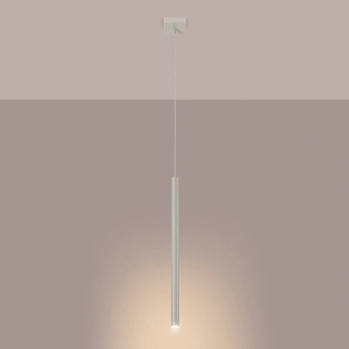 Nowoczesna lampa wisząca Pastelo beżowa regulowana do salonu i jadalni SOLLUX