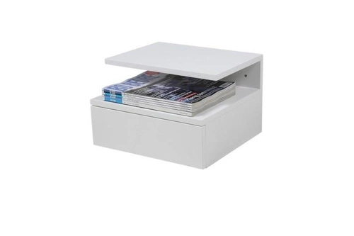 Biała szafka nocna wisząca z szufladą Ashlan do sypialni nowoczesna Actona