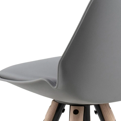 Hoker Oslo szary z oparciem do kuchni, drewniany na dębowych nogach, nowoczesny Actona