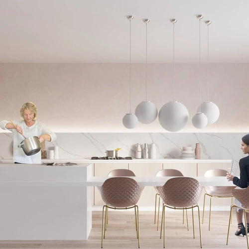 Lampa wisząca kula UGO 30 chrom nowoczesna szklana do salonu kuchni jadalni 