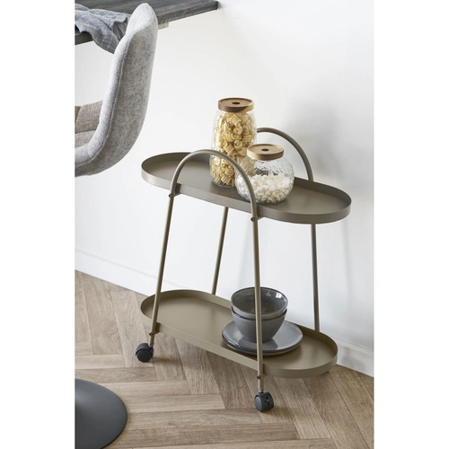 Empoli metalowy wózek barowy na kółkach dwupoziomowy loftowy do jadalni